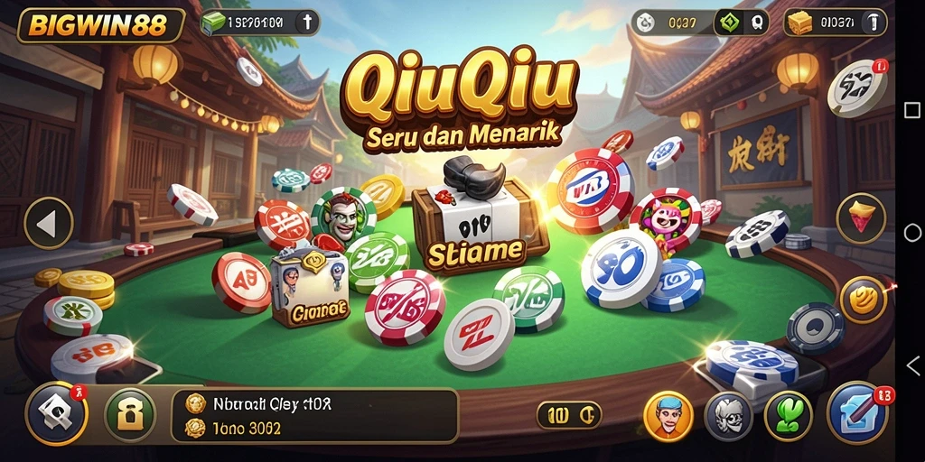 Tampilan gameplay seru dari QiuQiu di BIGWIN88.