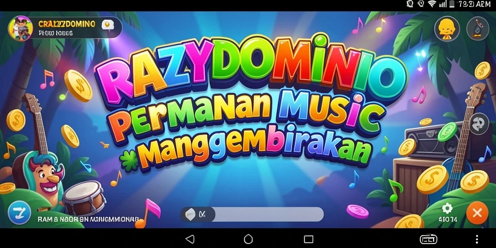 Tampilan gameplay seru dari CRAZYDOMINO dengan melodi menawan.