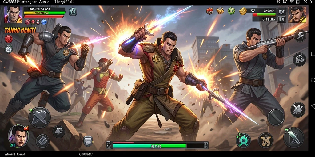 Screenshot menunjukkan aksi mendebarkan dalam gameplay CW8888.