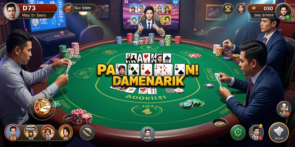 Tangkapan layar menampilkan gameplay Poker yang memikat dan menarik.