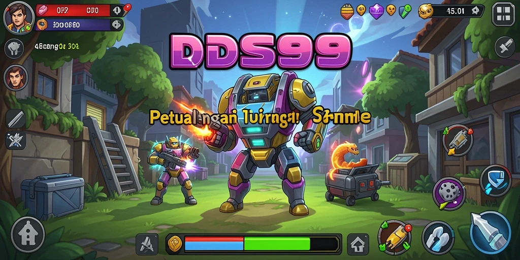 Tampilan gameplay DS99 yang seru dan penuh warna.