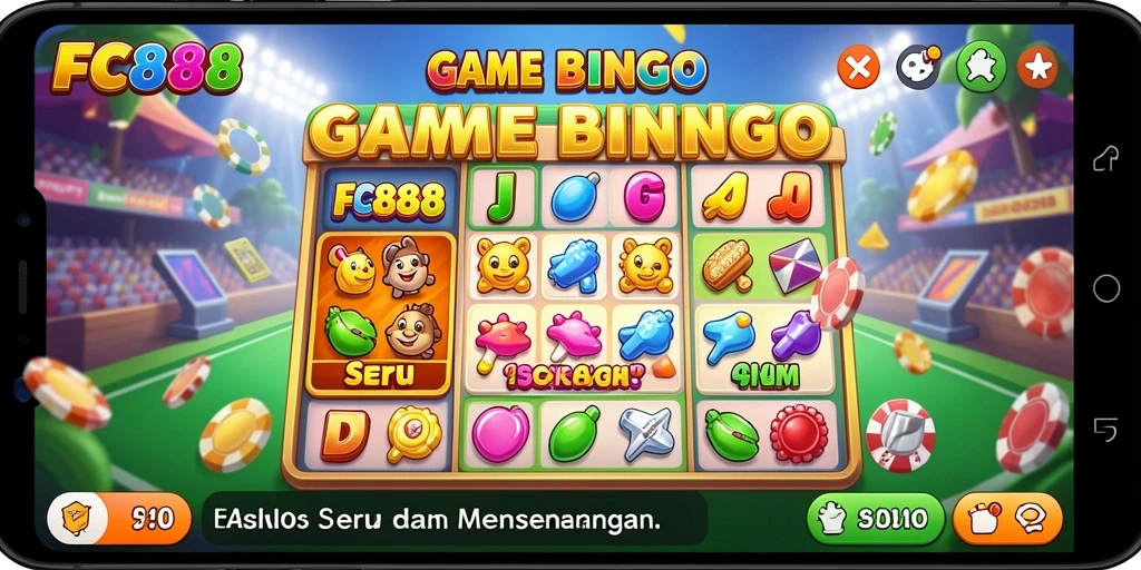 Tampilan antarmuka gameplay Bingo di FC888 yang menawan.