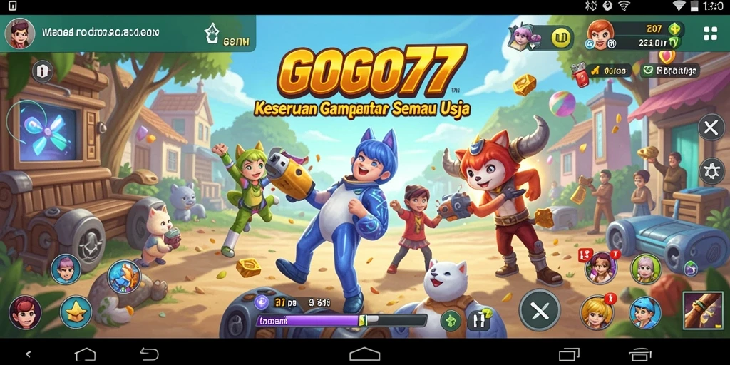 Tampilan gameplay GOGO77 yang seru dan penuh warna.