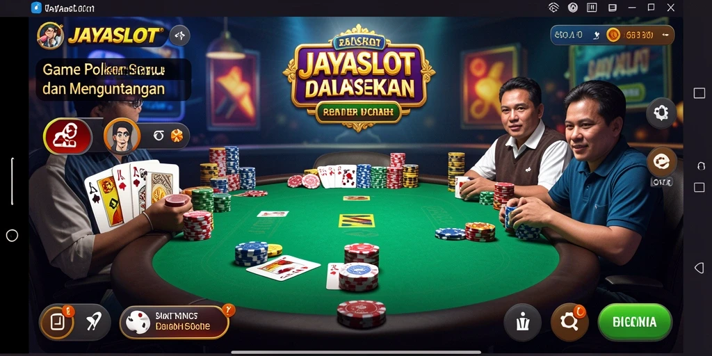 Tampilan gameplay Poker seru di aplikasi JAYASLOT.