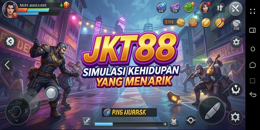Screenshot gameplay <strong>JKT88</strong> menunjukkan interaksi karakter yang dinamis.