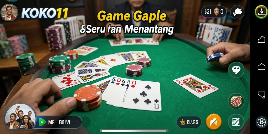 Gameplay KOKO11 yang seru dan menantang di Gaple.
