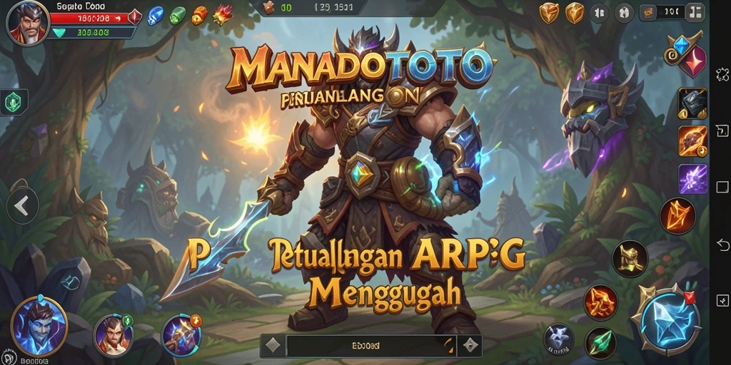 Tangkapan layar permainan MANADOTOTO yang menunjukkan pertempuran seru.