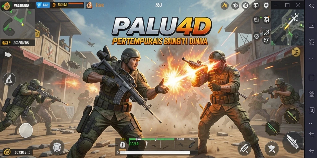 Screenshot gameplay PALU4D yang menegangkan dalam pertempuran Battle Royale.