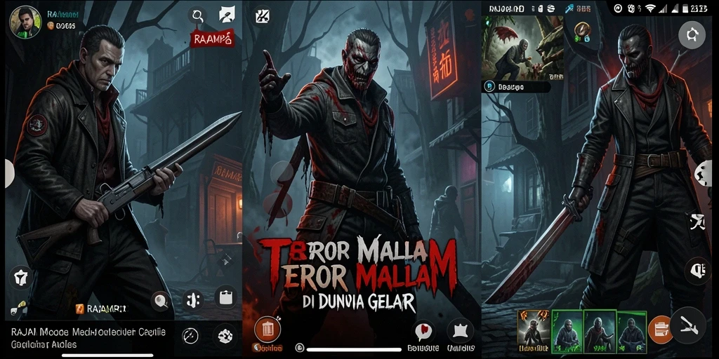 Tangkapan layar gameplay RAJAMPO menampilkan suasana mencekam dan menakutkan.