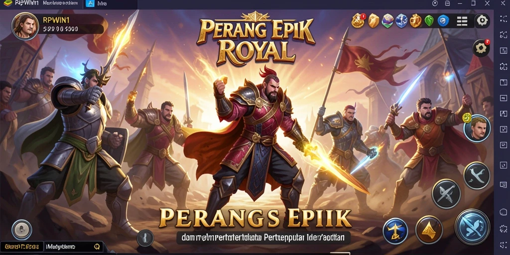 Screenshot gameplay RPWIN1 menunjukkan aksi seru dalam pertempuran Battle Royale.