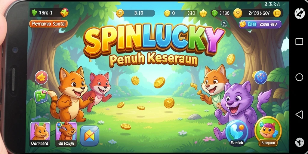 Tampilan gameplay SPINLUCKY yang menarik dan penuh warna.